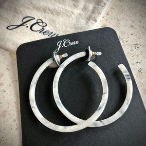 🌟2/$30🌟 J. Crew NWT Ivory Tortoise Hoop Earrings